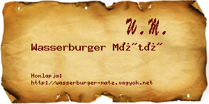 Wasserburger Máté névjegykártya